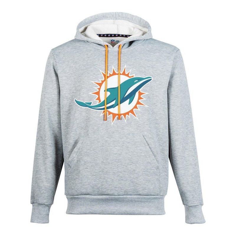 Sudadera Hoodie NFL Miami Dolphins Manga Larga Gris Hombre