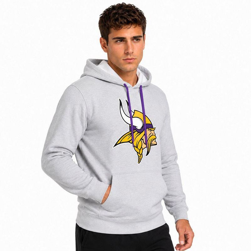 Sudadera Hoodie NFL Minnesota Vikings Manga Larga Gris Hombre