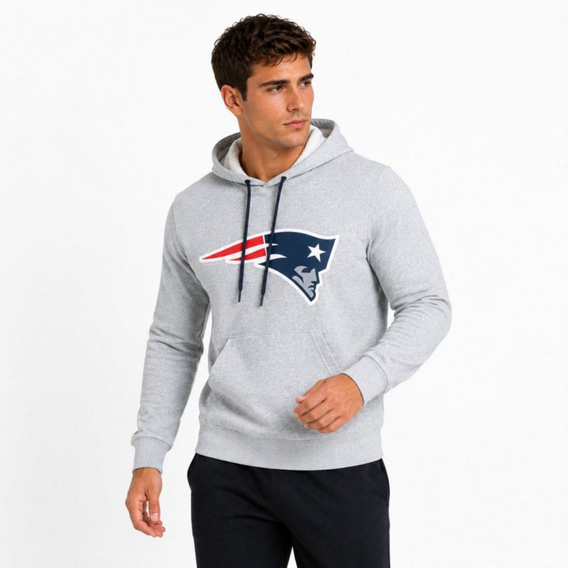 Sudadera Hoodie NFL New England Patriots Manga Larga Gris Hombre