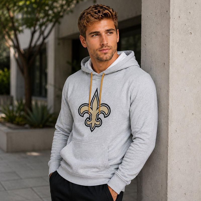Sudadera Hoodie NFL New Orleans Saints Manga Larga Gris Hombre