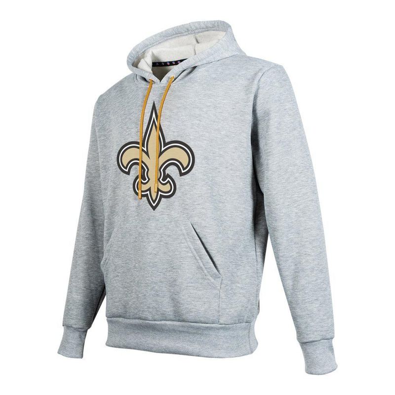 Sudadera Hoodie NFL New Orleans Saints Manga Larga Gris Hombre