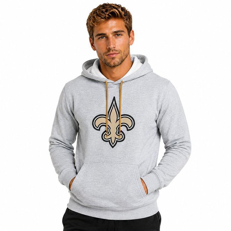 Sudadera Hoodie NFL New Orleans Saints Manga Larga Gris Hombre