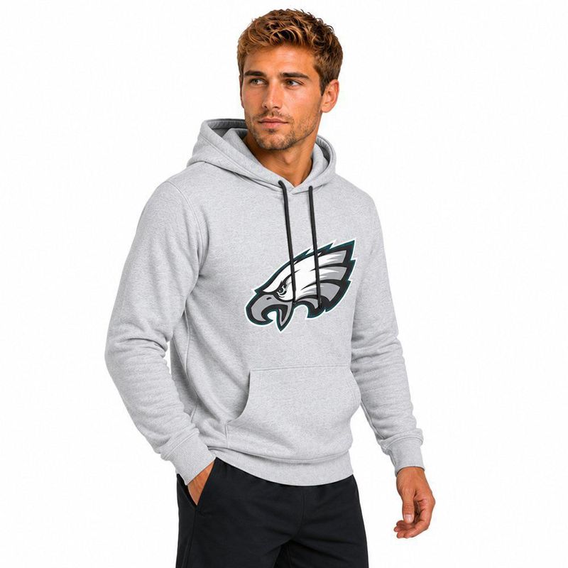 Sudadera Hoodie NFL Philadelphia Eagles Manga Larga Gris Hombre