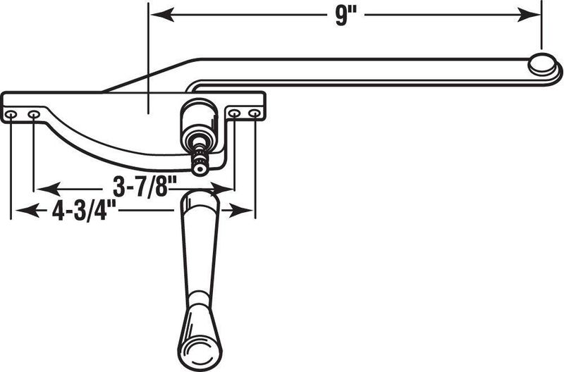 Operador de ventana abatible PRIME-LINE 23 cm para mano izquierda