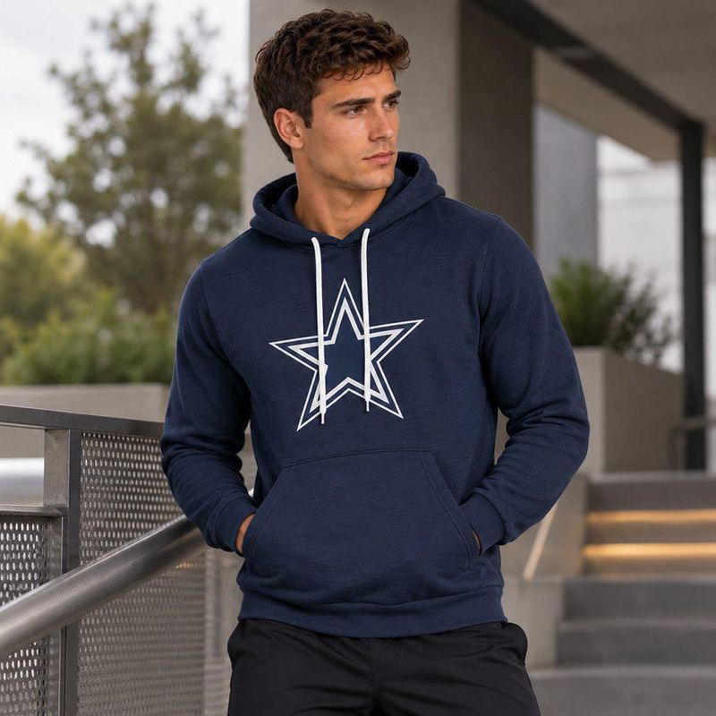 Sudadera Hoodie NFL Dallas Cowboys Manga Larga Azul Marino Hombre