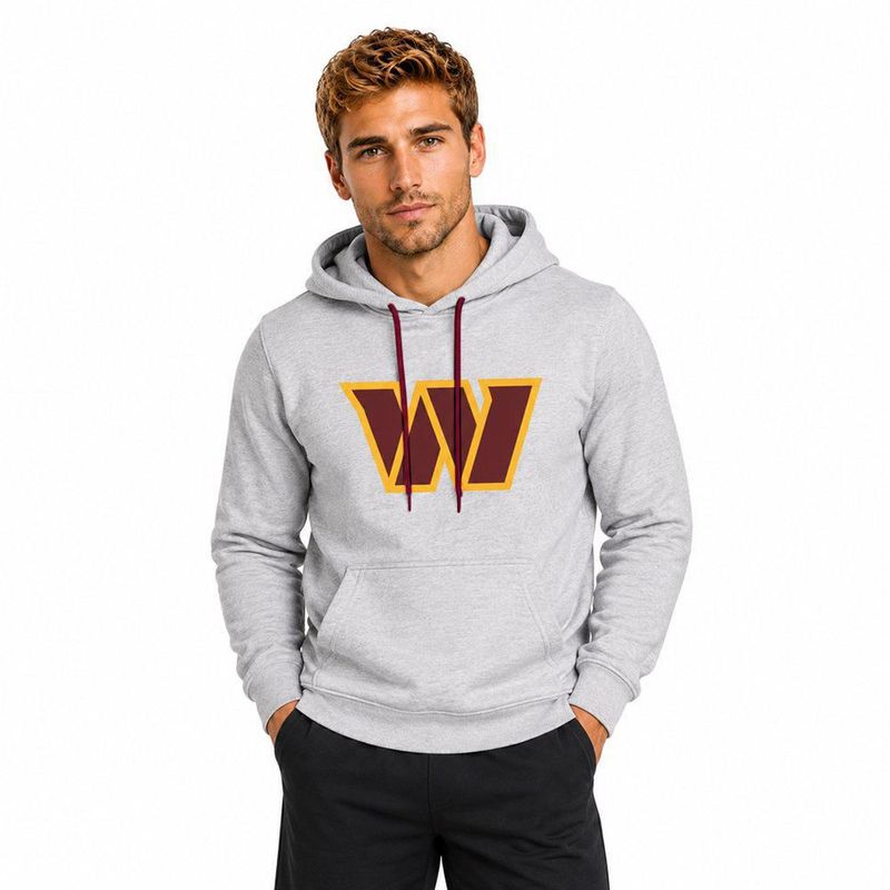 Sudadera Hoodie NFL Washington Commanders Manga Larga Gris Hombre