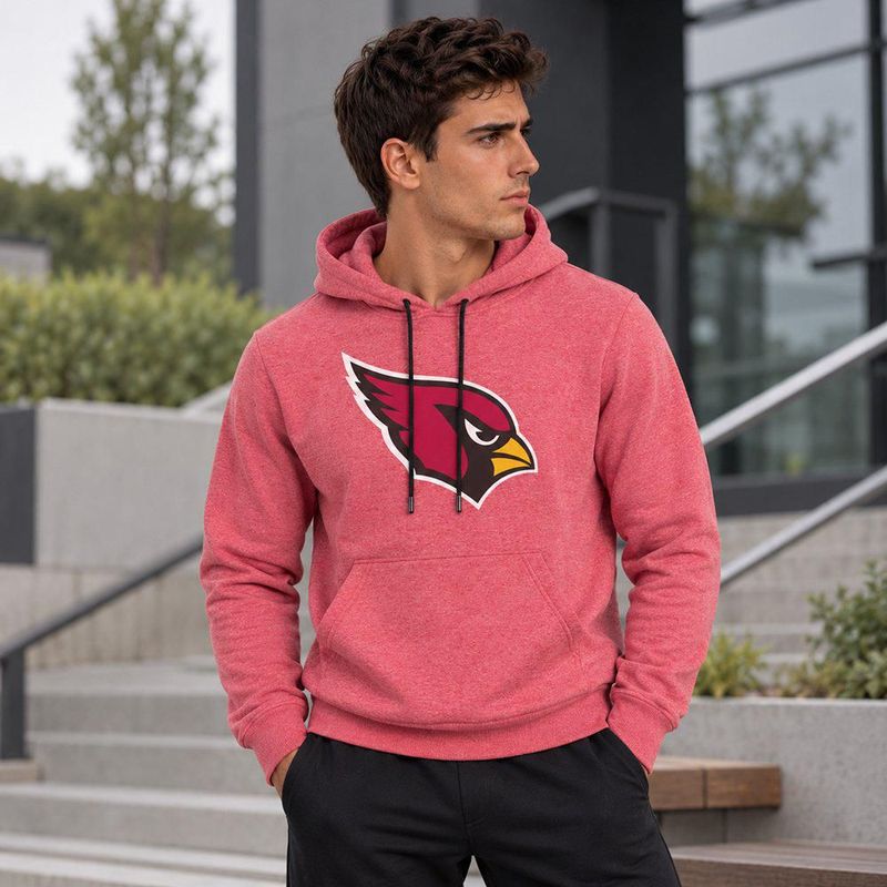 Sudadera Hoodie NFL Arizona Cardinals Manga Larga Rojo Jaspe Hombre