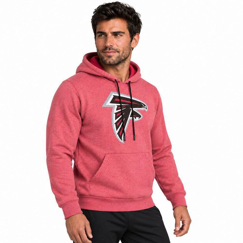 Sudadera Hoodie NFL Atlanta Falcons Manga Larga Rojo Jaspe Hombre