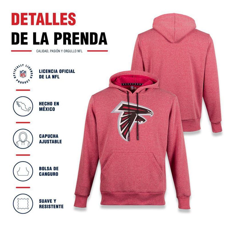 Sudadera Hoodie NFL Atlanta Falcons Manga Larga Rojo Jaspe Hombre