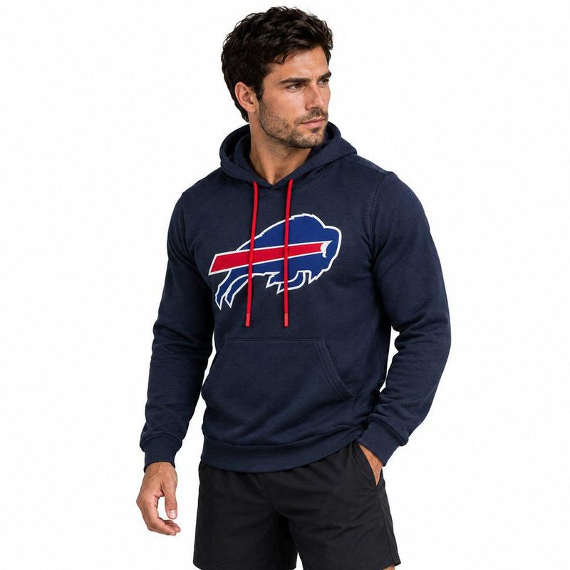 Sudadera Hoodie NFL Buffalo Bills Manga Larga Azul Marino Hombre