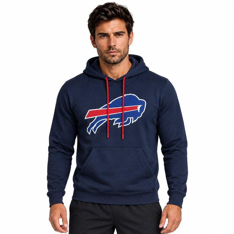 Sudadera Hoodie NFL Buffalo Bills Manga Larga Azul Marino Hombre