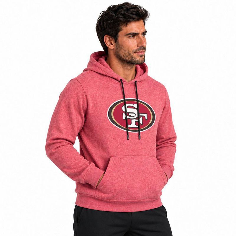 Sudadera Hoodie NFL San Francisco 49ers Manga Larga Rojo Jaspe Hombre