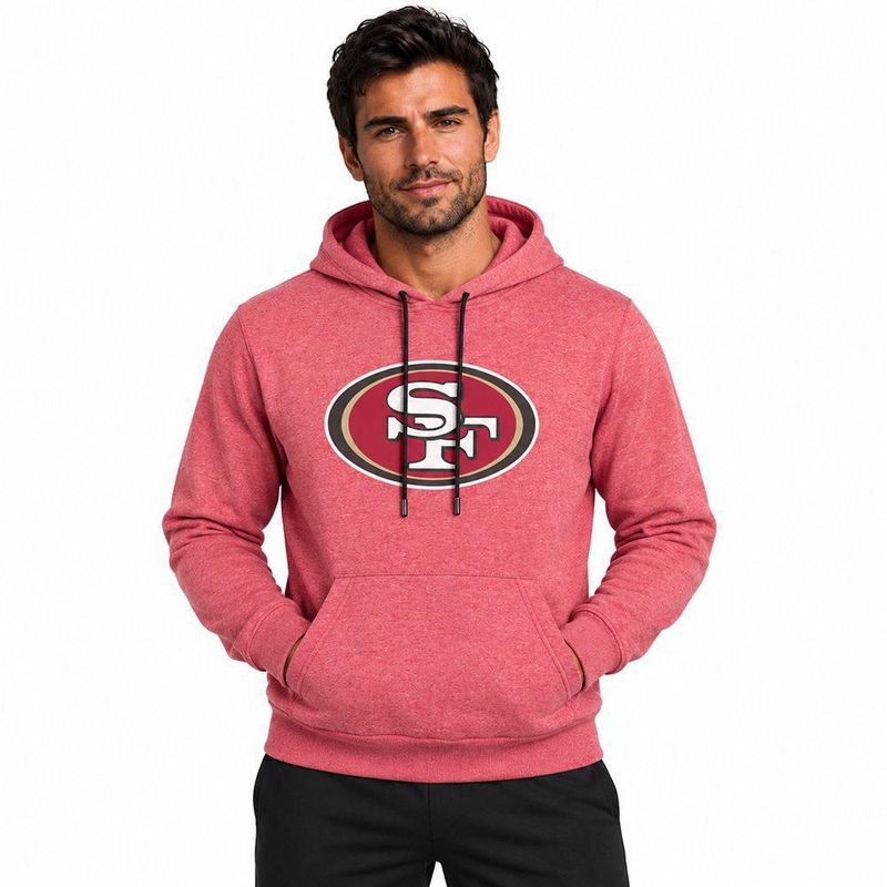 Sudadera Hoodie NFL San Francisco 49ers Manga Larga Rojo Jaspe Hombre