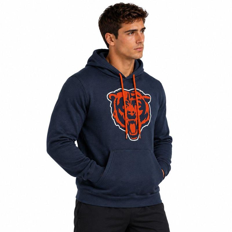 Sudadera Hoodie NFL Chicago Bears Manga Larga Azul Marino Hombre