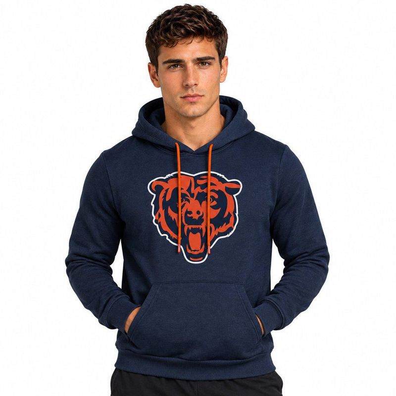 Sudadera Hoodie NFL Chicago Bears Manga Larga Azul Marino Hombre