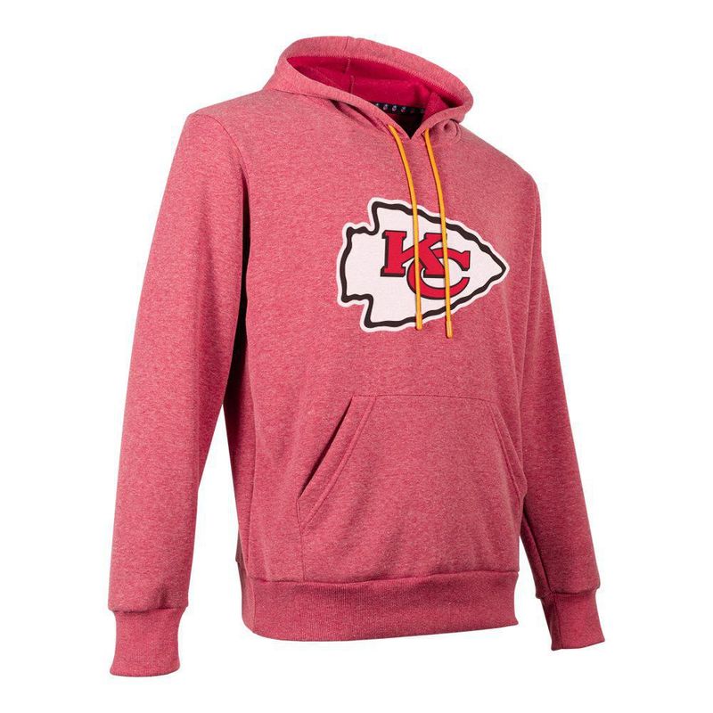 Sudadera Hoodie NFL Kansas City Chiefs Manga Larga Rojo Jaspe Hombre