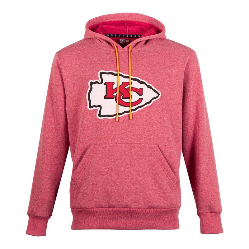 Sudadera Hoodie NFL Kansas City Chiefs Manga Larga Rojo Jaspe Hombre
