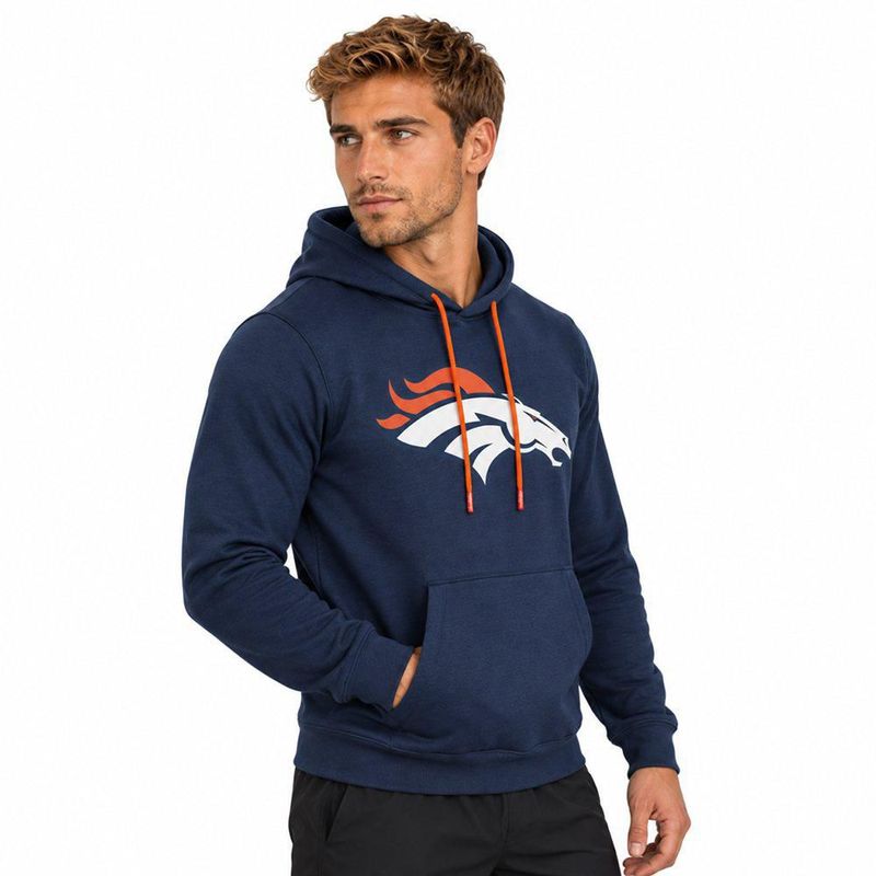 Sudadera Hoodie NFL Denver Broncos Manga Larga Azul Marino Hombre