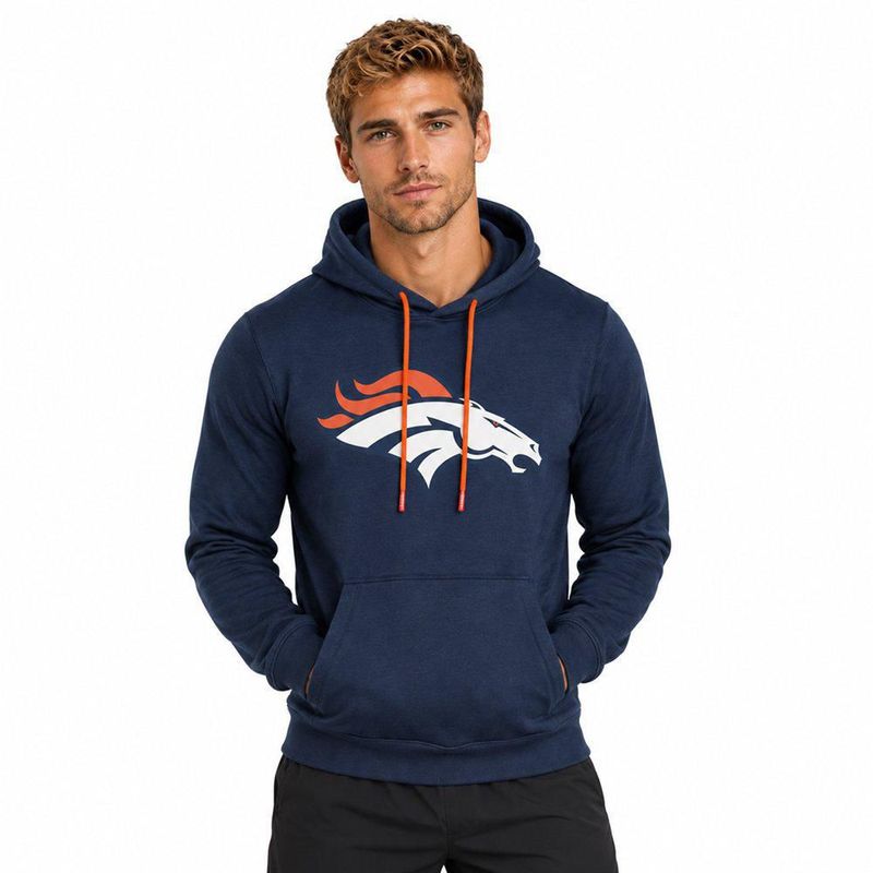 Sudadera Hoodie NFL Denver Broncos Manga Larga Azul Marino Hombre
