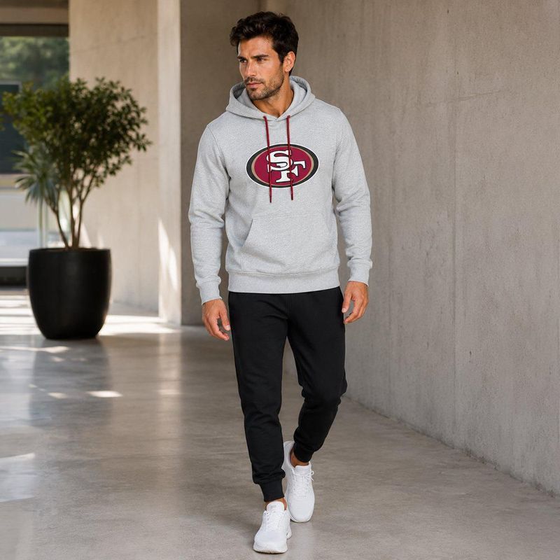 Sudadera Hoodie NFL San Francisco 49ers Manga Larga Gris Hombre