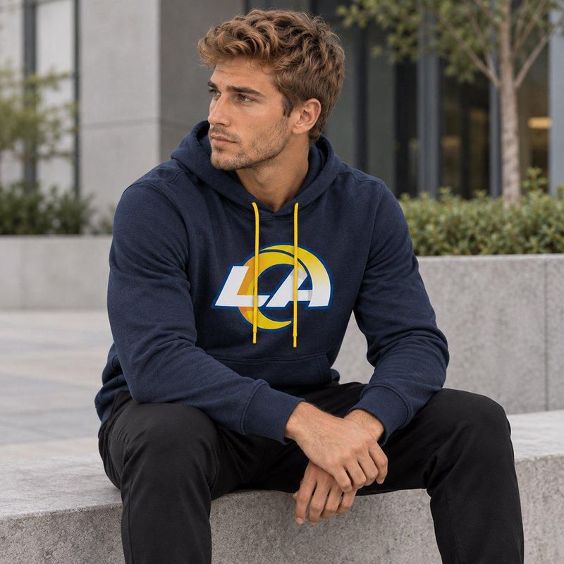 Sudadera Hoodie NFL Los Angeles Rams Manga Larga Azul Marino Hombre