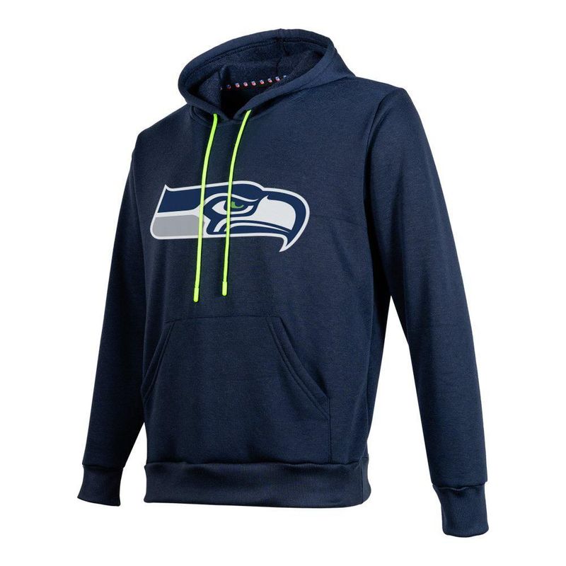 Sudadera Hoodie NFL Seattle Seahawks Manga Larga Azul Marino Hombre