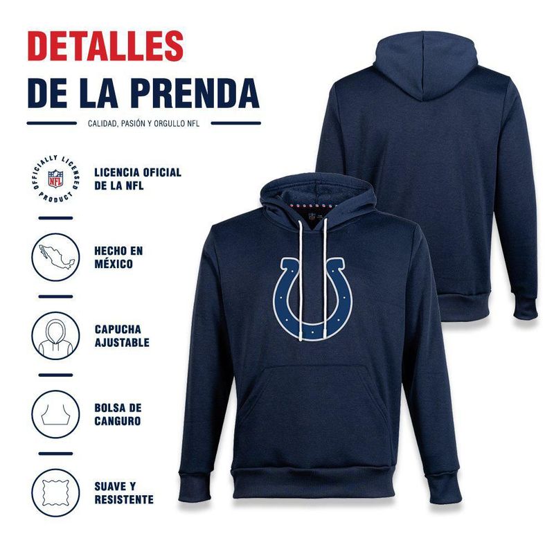 Sudadera Hoodie NFL Indianapolis Colts Manga Larga Azul Marino Hombre