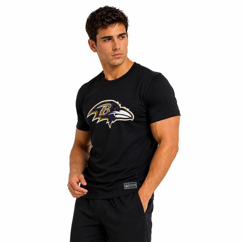 Playera Aficionado NFL Baltimore Ravens Manga Corta Negro Hombre