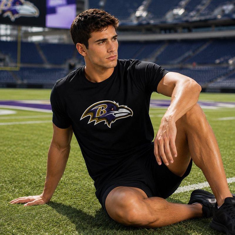 Playera Aficionado NFL Baltimore Ravens Manga Corta Negro Hombre
