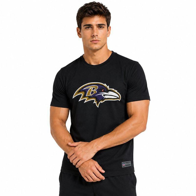 Playera Aficionado NFL Baltimore Ravens Manga Corta Negro Hombre