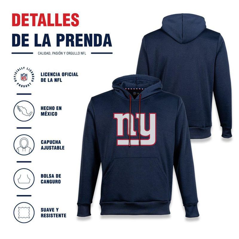 Sudadera Hoodie NFL New York Giants Manga Larga Azul Marino Hombre