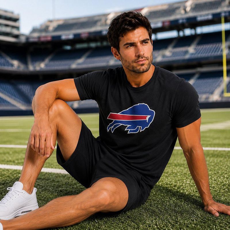 Playera Aficionado NFL Buffalo Bills Manga Corta Negro Hombre