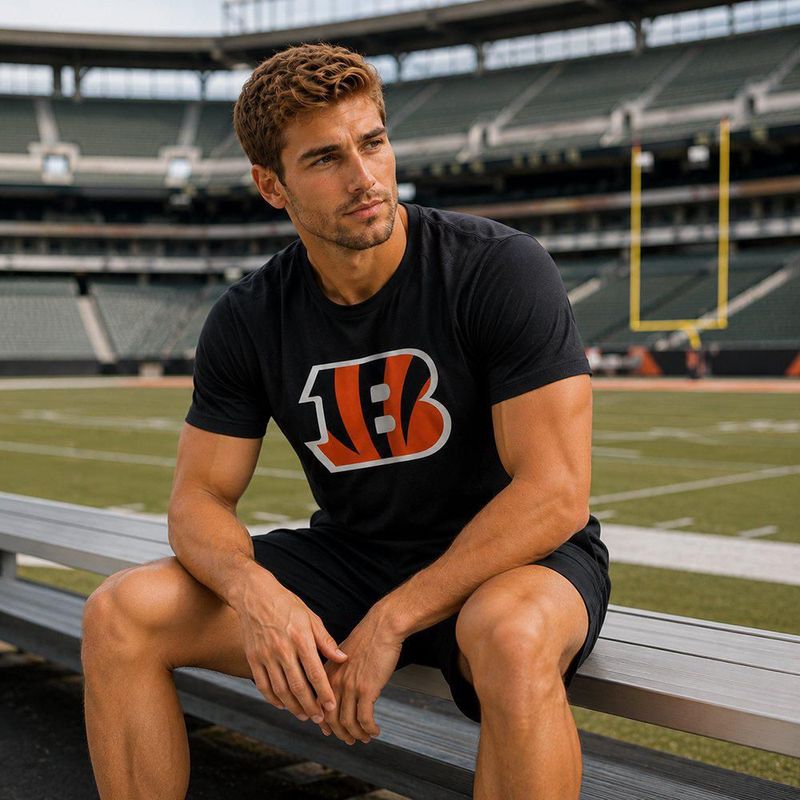 Playera Aficionado NFL Cincinnati Bengals Manga Corta Negro Hombre