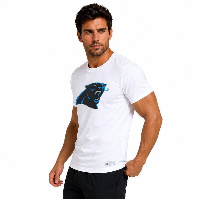 Playera Aficionado NFL Carolina Panthers Manga Corta Blanco Hombre