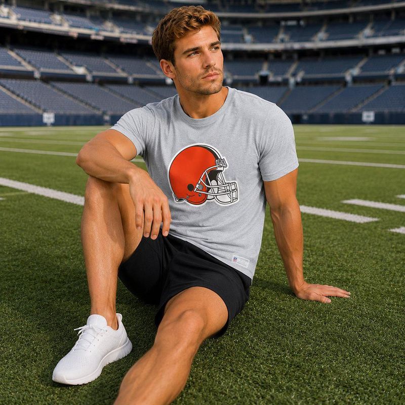 Playera Aficionado NFL Cleveland Browns Manga Corta Gris Hombre