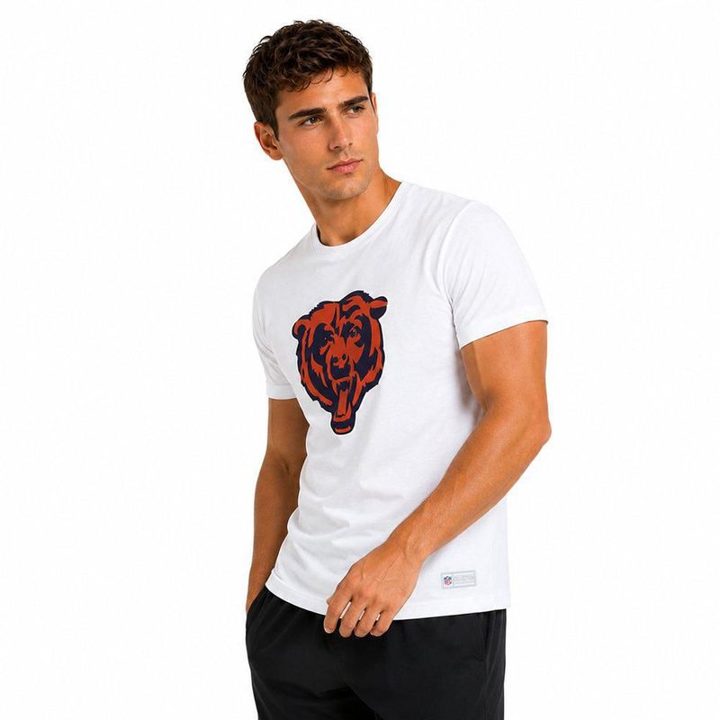Playera Aficionado NFL Chicago Bears Manga Corta Blanco Hombre