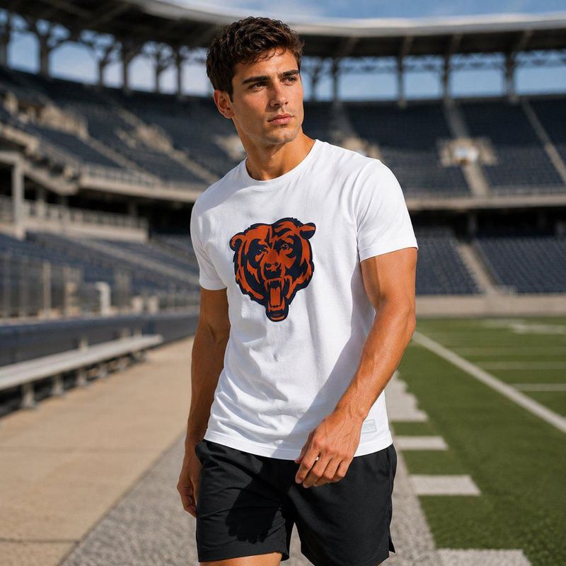 Playera Aficionado NFL Chicago Bears Manga Corta Blanco Hombre