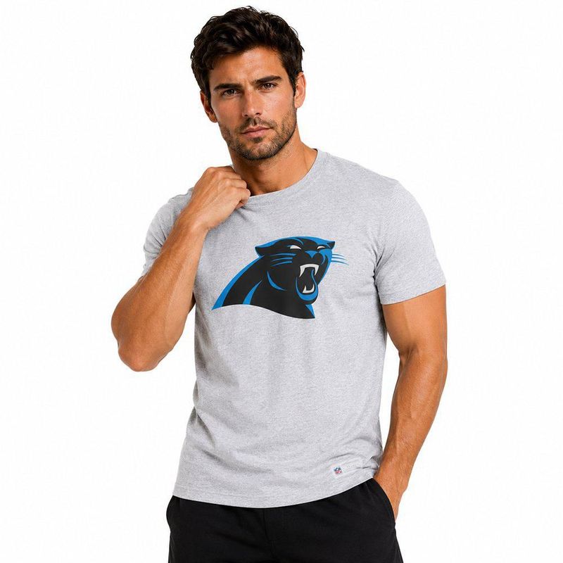 Playera Aficionado NFL Carolina Panthers Manga Corta Gris Hombre