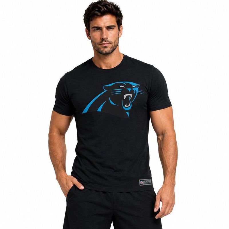 Playera Aficionado NFL Carolina Panthers Manga Corta Negro Hombre