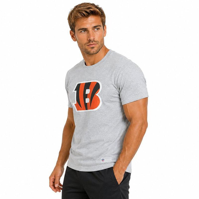 Playera Aficionado NFL Cincinnati Bengals Manga Corta Gris Hombre