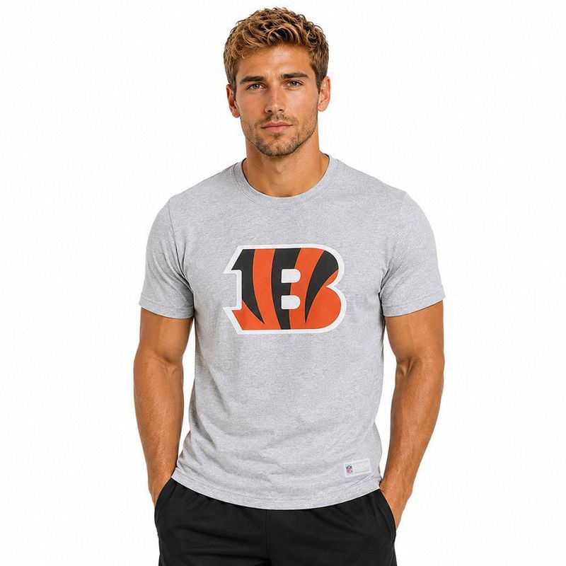 Playera Aficionado NFL Cincinnati Bengals Manga Corta Gris Hombre