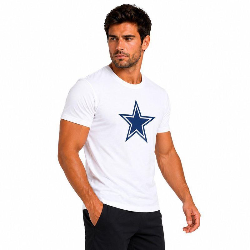 Playera Aficionado NFL Dallas Cowboys Manga Corta Blanco Hombre