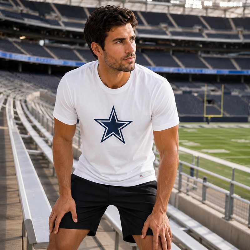 Playera Aficionado NFL Dallas Cowboys Manga Corta Blanco Hombre