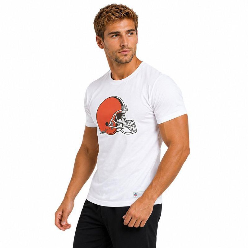 Playera Aficionado NFL Cleveland Browns Manga Corta Blanco Hombre