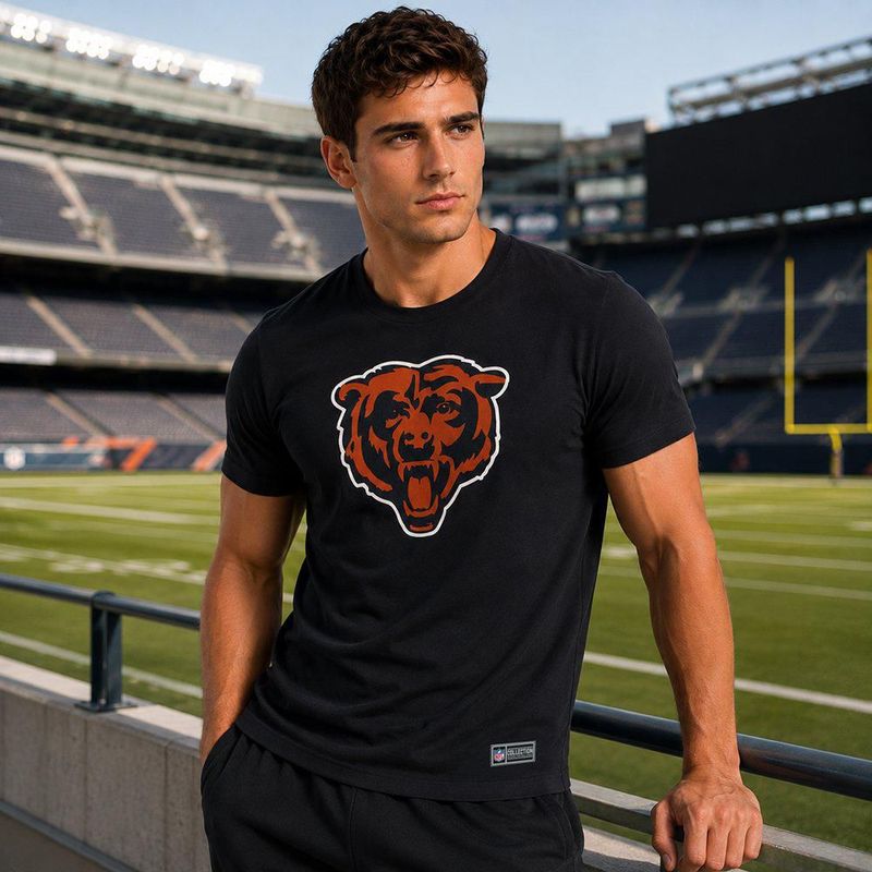 Playera Aficionado NFL Chicago Bears Manga Corta Negro Hombre