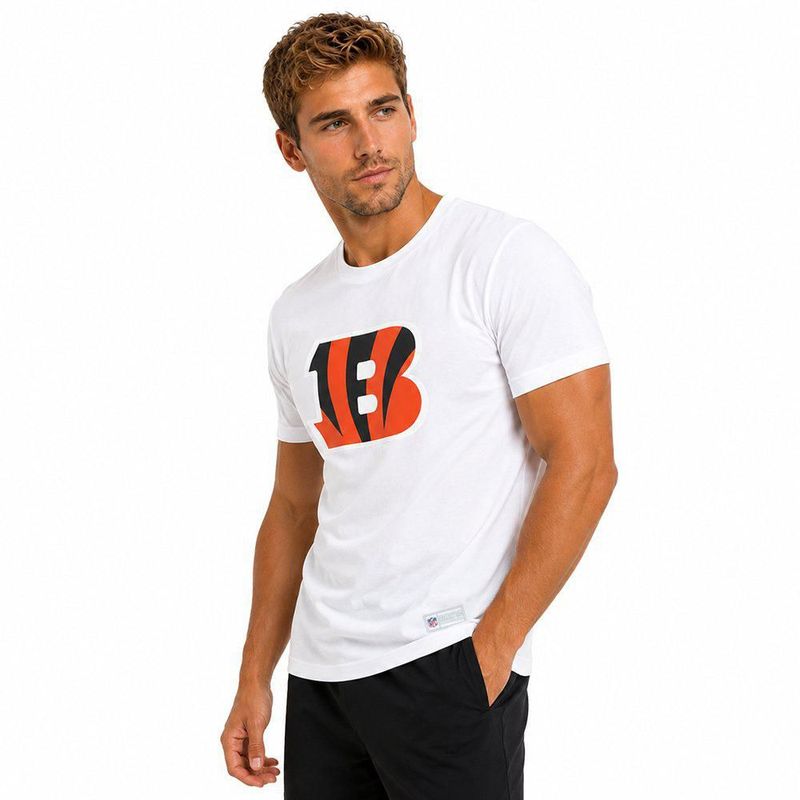 Playera Aficionado NFL Cincinnati Bengals Manga Corta Blanco Hombre