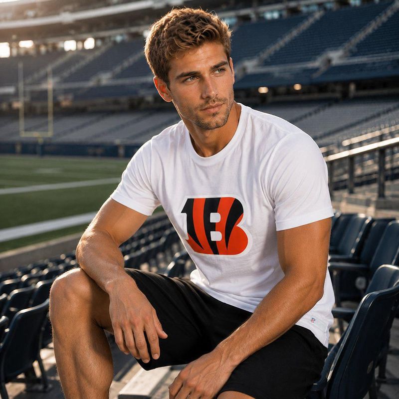 Playera Aficionado NFL Cincinnati Bengals Manga Corta Blanco Hombre