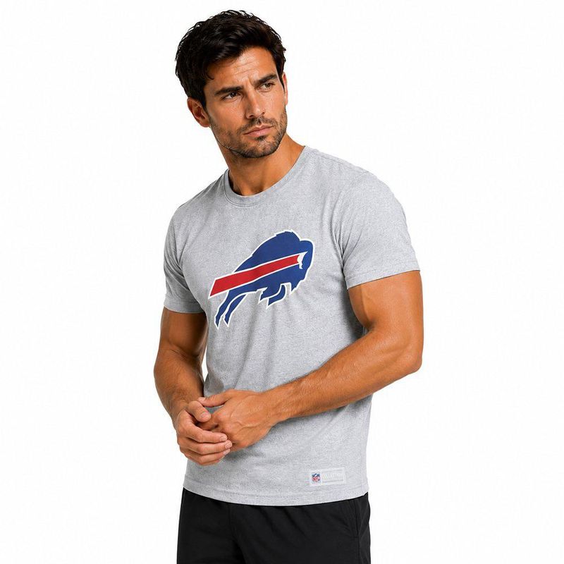 Playera Aficionado NFL Buffalo Bills Manga Corta Gris Hombre