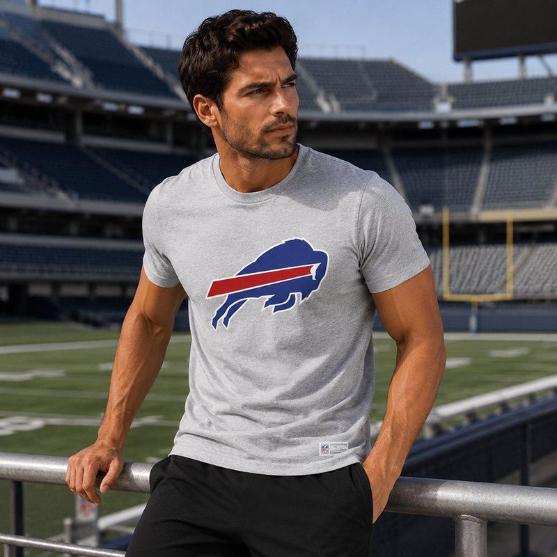 Playera Aficionado NFL Buffalo Bills Manga Corta Gris Hombre
