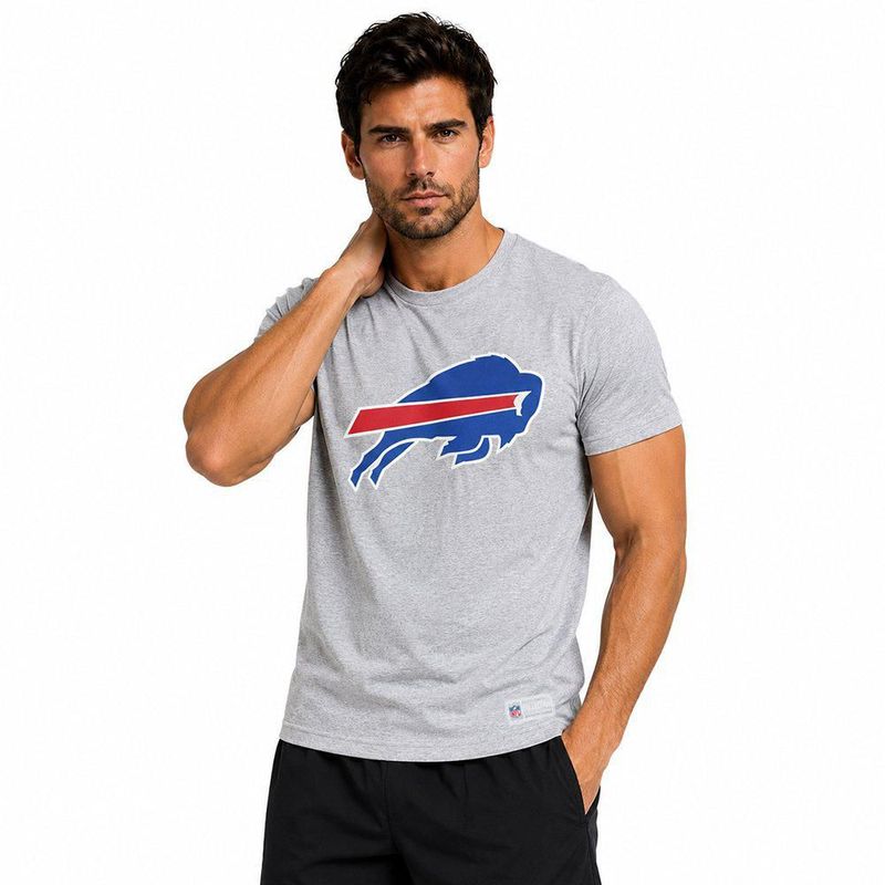 Playera Aficionado NFL Buffalo Bills Manga Corta Gris Hombre